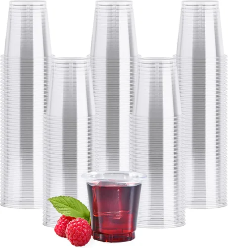 Vista 11 de JOLLY CHEF Paquete de 1000 vasos de chupito de plástico, vasos de gelatina desechables transparentes de 1 onza, reutilizables, perfectos