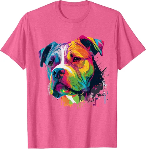 Vista 93 de Colorful American Bulldog American Bully Men Women T-Shirt Asphalt Grey