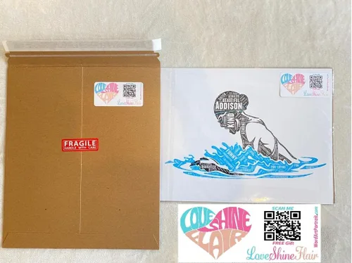 Vista 4 de Póster de natación de niña con trazo de pecho, póster de natación para niñas, regalos de arte de pared personalizados para nadadores, regalos