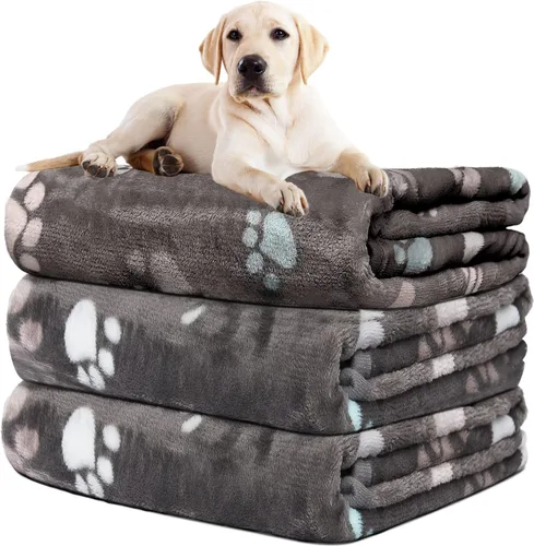 Vista 37 de Rezutan 1 paquete de 3 mantas para perros grandes, 41x31 pulgadas para mantas suaves y mullidas para mascotas y gatos de tamaño mediano, reversibles