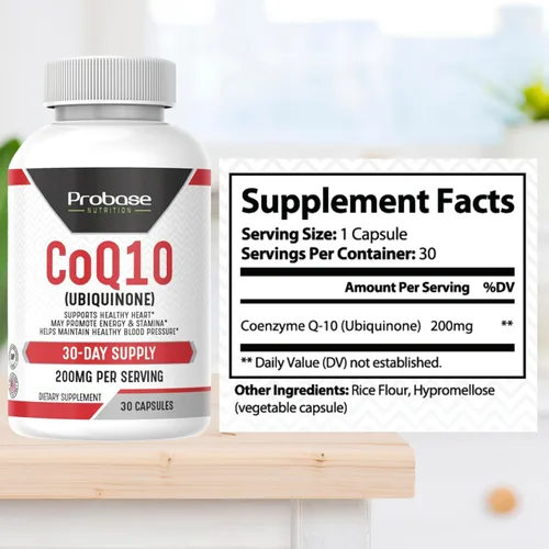 Vista 6 de Probase Nutrition CoQ10 (Ubiquinona) 30 cápsulas de suministro para 30 días