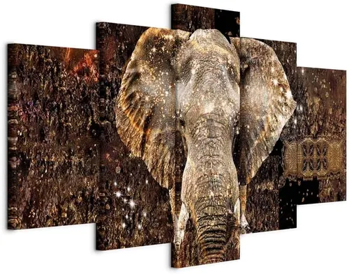 Vista 21 de artgeist Lienzo acústico para pared, diseño de África, 40 x 20 pulgadas, 5 piezas con impresión de sonido de espuma acústica, sala de arte de África