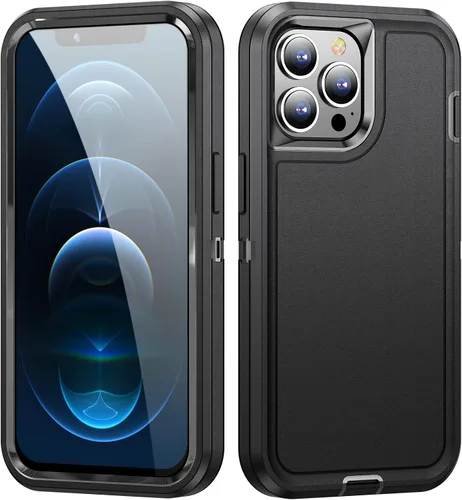 Vista 3 de Funda para iPhone 12 Pro Max para hombres, híbrida a prueba de caídas resistente, resistente, a prueba de golpes, ajuste delgado, funda protectora