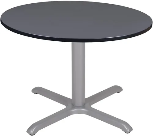Vista 4 de Regency Cain - Mesa de descanso redonda con base en X de 36 pulgadas, color cereza Cereza/Negro