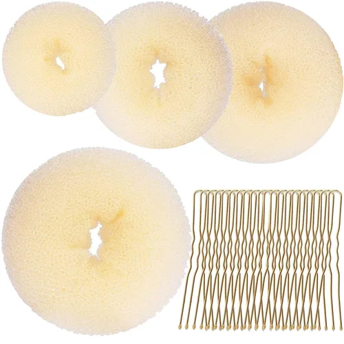 Vista 5 de Base de pelo rubio esponja invisible clip peine Bump It Up volumen herramienta moño donut styling inserción extensiones de cabello accesorios