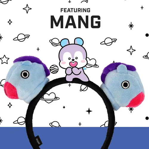 Vista 24 de Concept One BT21 LINE FRIENDS - Diadema bordada de felpa 3D para mujer, Chimmy