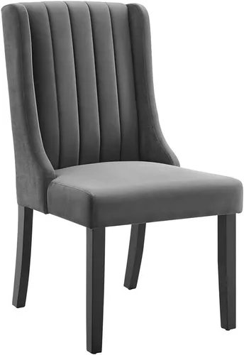 Vista 9 de Modway Renew Parsons Performance - Sillas auxiliares de terciopelo para comedor, juego de 2 unidades, color gris claro