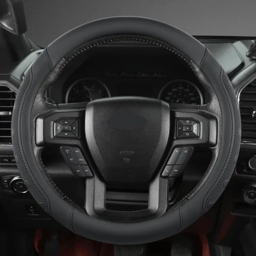 Vista 2 de GIANT PANDA Funda para volante de automóvil para Ford - F150 F250 F350 Expedition, (15.5-16 pulgadas - Negro)