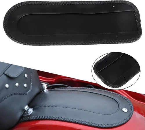 Vista 2 de Asiento de cuero negro para guardabarros trasero para Harley Softail Springer Heritage Classic EFI FLSTCI 2006-2017
