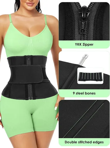 Vista 2 de Atbuty Entrenador de cintura con velcro ajustable para mujer, moldeador de cintura Faja Faja Faja