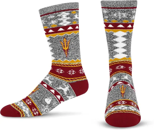 Vista 19 de For Bare Feet Ugly Holiday Sweater Crew Sock NCAA