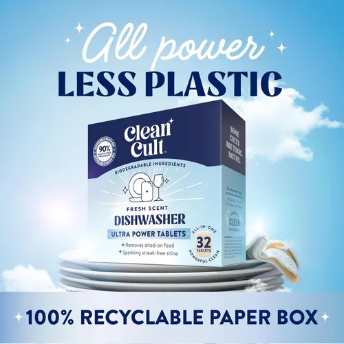 Vista 3 de Cleancult Ultra Power - Cápsulas de detergente para lavavajillas para un brillo ultrabrillante sin manchas, todo en uno, sin desperdicio