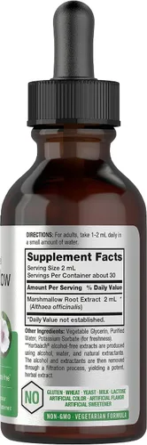 Vista 2 de Horbäach Tintura de extracto de raíz de malvavisco 2 onzas líquidas Althaea Officinalis Liquid Sin alcohol Vegetariano, sin OMG y sin gluten