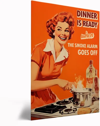 Vista 35 de Impresión retro de cocina – Divertido póster de los años 50, impresión retro de cocina, arte de pared de cocina feliz ama de casa, decoración retro