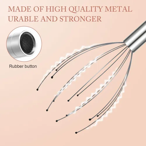 Vista 3 de Healifty Rascador de cabeza de masaje en el cuero cabelludo: hormigueo manual para estimulación suave del cabello, pinza de cabeza de garra, spa