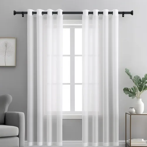 Vista 3 de SIMEWIN Barras de cortina de servicio pesado para ventanas de 28 a 48 pulgadas, barras de cortina ajustables negras con remates de diamante