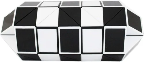 Vista 6 de Mipartebo Magic Snake Cube Twist Puzzle 72 Cuñas Tamaño Grande Negro Juguetes de serpiente para ansiedad, regalo de fiesta, juego para niños