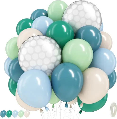 Vista 31 de Globos rosa y dorado, globo de látex rosa claro pastel de 12 pulgadas y blanco arena perla con globo metálico dorado champán beige para princesas