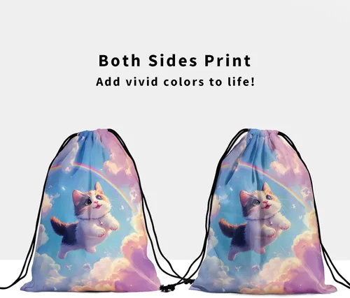 Vista 241 de Bolsa de agarre de gimnasia de piel de animal, bolsa de gimnasia con cordón ajustable, bolsa de cuerda para fauna silvestre, Mariposas Galaxy