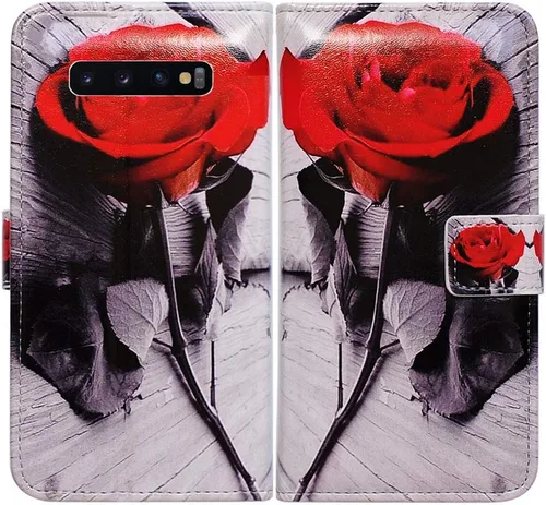 Vista 16 de Bcov Funda para Galaxy S10 Plus, de piel con diseño de mandala de colores brillantes, con ranura para tarjetas, soporte para Samsung Galaxy S10