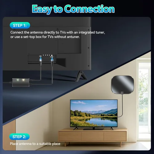 Vista 7 de Antena de TV para Smart TV Interior, Antena digital para canales locales
