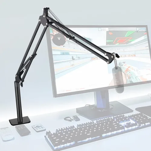 Vista 3 de Soporte de Micrófono con Brazo Articulado para Blue Yeti HyperX QuadCast SoloCast Yeti Nano Snowball SM7B Q2U Fifine K669B y Otros Micrófonos