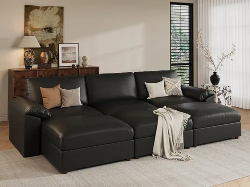 Vista 112 de EASE MOOSE Sofá modular seccional, sofá en forma de U para sala de estar Beige