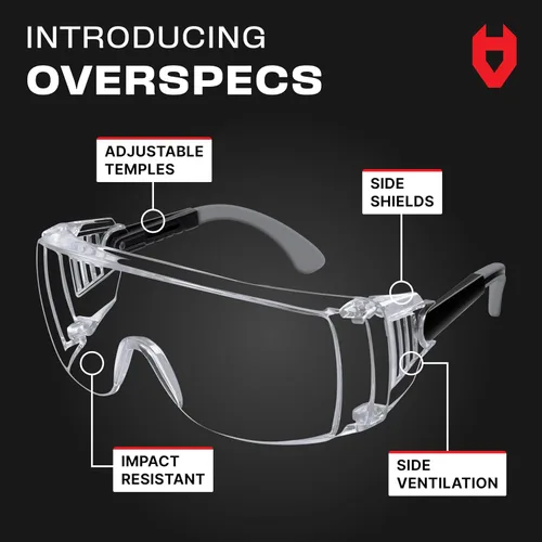 Vista 2 de NoCry Gafas de seguridad para mujeres y hombres – Gafas de seguridad con protectores laterales, antivaho y protección UV380 y certificación ANSI