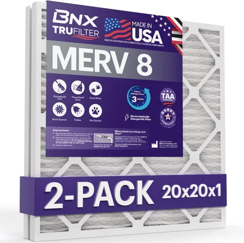 Vista 41 de BNX TruFilter - Filtro de aire MERV 8 de 10 x 10 x 1 pulgadas (paquete de 6) – Fabricado en Estados Unidos – Defensa contra polvo y mascotas