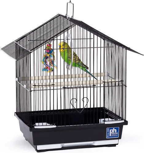Vista 2 de Prevue Pet Products Parakeet Manor - Jaula para pájaros con asa para el hogar o viajes, color negro