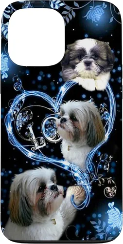 Vista 24 de Funda para PC iPhone 16 I Love Shih Tzu Dogs Flowers Heart Shih Tzu Metal