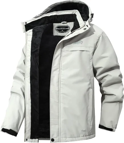 Vista 8 de Chaqueta de esquí impermeable para hombre, abrigo de invierno cálido con capucha, rompevientos, montaña, nieve