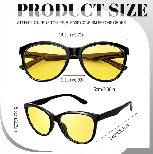 Vista 2 de JATEBI Paquete de 2 lentes polarizados de visión nocturna para mujeres y hombres, lentes de conducción antirreflejos para niebla nocturna y lluviosa