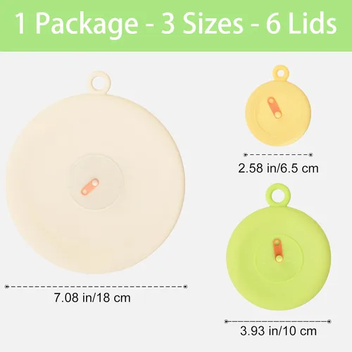 Vista 2 de Tapas elásticas de silicona para almacenamiento de alimentos, tapas reutilizables elásticas y selladas con pestaña de extracción fácil de abrir e