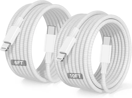 Vista 12 de Cable USB C a Lightning de 3/3 pies [certificado Apple MFi], cable tipo C a Lightning trenzado de nailon trenzado, cable de carga USBC a Lightning