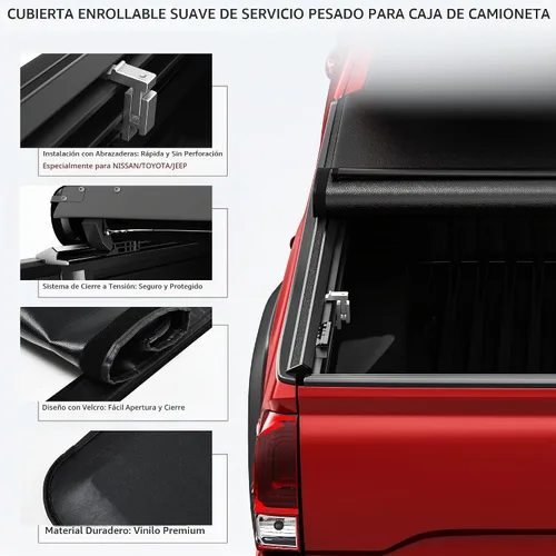 Vista 3 de OEDRO Cubierta enrollable suave para caja de camioneta para Ridgeline 2017