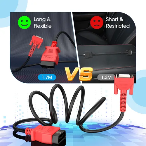 Vista 6 de Cable de prueba principal OBD2 Autel, original de 5.6 pies/1.7 metros, conector de prueba de diagnóstico OBDII de 16 pines DB15 compatible con serie