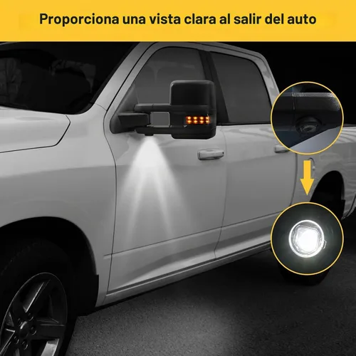 Vista 8 de Espejos de remolque para Dodge Ram 1500 2002-2008, Dodge Ram 2500 3500 2003-2009 con función de vidrio eléctrico calentado, luz de señal de giro