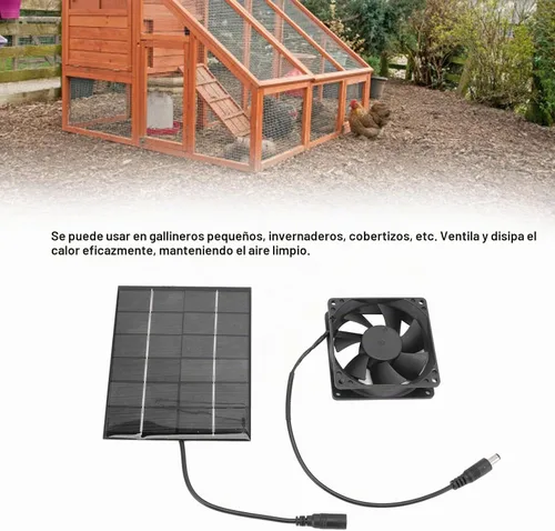 Vista 4 de Kit de ventilador de panel solar, mini ventilador de escape con energía