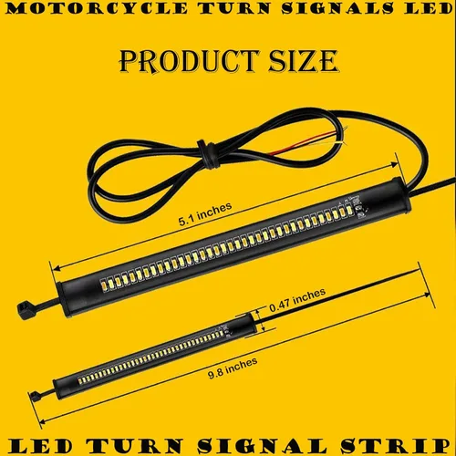 Vista 4 de Juego de 2 luces LED para motocicleta, luces intermitentes para horquilla, luces traseras para motocicleta, luces de circulación diurna, luces
