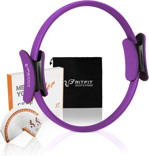 Vista 10 de RitFit Anillo circular de pilates – Círculo mágico de fitness de 14 pulgadas para tonificar muslos interiores y exteriores, guía de entrenamiento