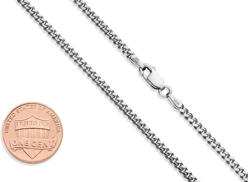 Vista 2 de Miabella Pulsera de cadena de eslabones cubanos de plata esterlina 925