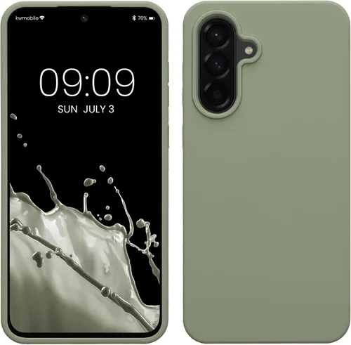Vista 234 de kwmobile Funda Compatible con Samsung Galaxy A14 5G - Funda de teléfono de TPU y silicona con acabado suave - Verde Lima