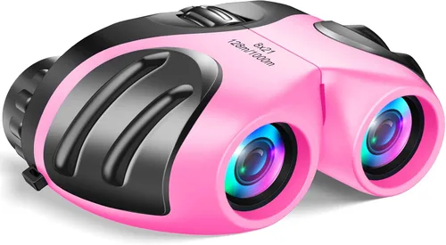 Vista 13 de LET'S GO! Binoculares para niños, prismáticos compactos de alta resolución a prueba de golpes