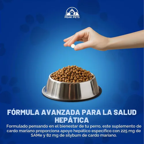 Vista 5 de Suplemento de apoyo hepático para perros medianos con silimarina (SAMe y silybina) S-adenosil-L-metionina (SAM-e) y silybum (cardo lechería)