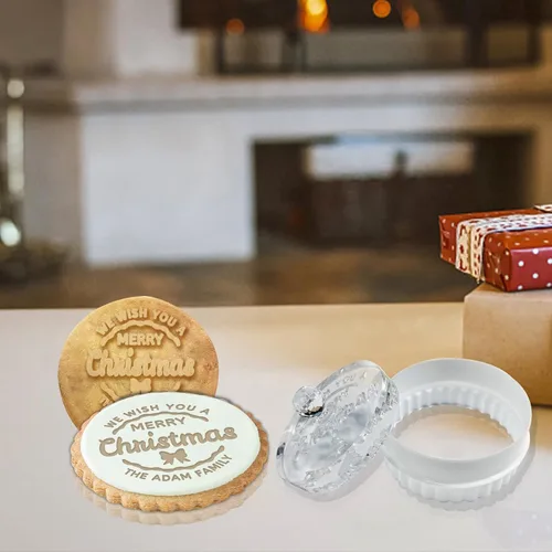 Vista 4 de Sello de galletas personalizado con apellido, sellos de galletas personalizados con asa, baby shower, para hornear, cortador de acrílico, regalos