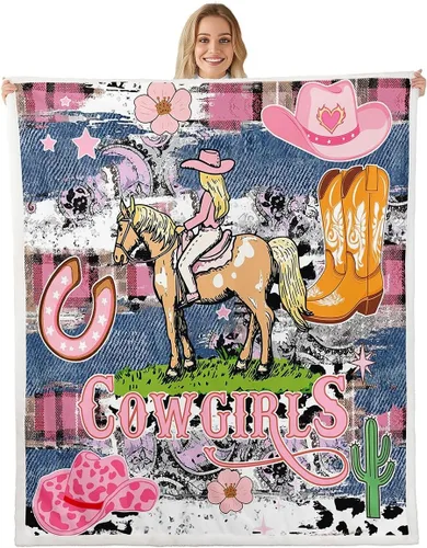 Vista 9 de Manta de vaquero occidental, manta de lana para niños y niños, del suroeste de Estados Unidos, decoración de habitación de adultos, diseño tribal