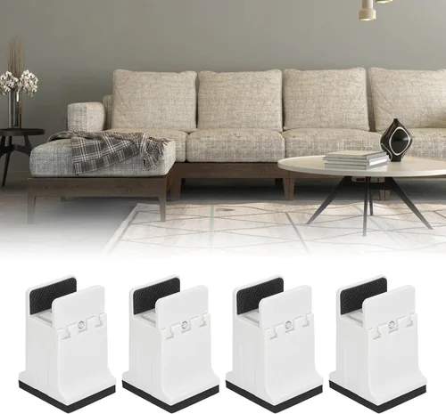 Vista 12 de 4 elevadores de cama, elevador de goma para muebles, bloques de cama elevados, elevadores de sofá, mesa de escritorio, almohadillas de elevación