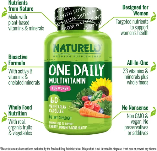 Vista 2 de Naturelo Multivitamina de un día para mujeres, 1