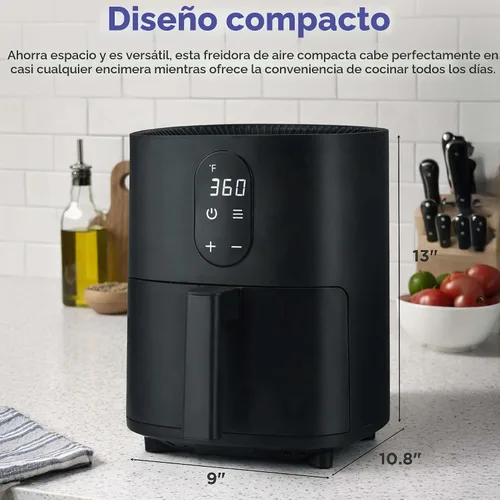 Vista 3 de MAGNAVOX HOME - Freidora de aire eléctrica de 2.6 cuartos de galón, temperatura ajustable, control de panel táctil, funciones de cocción de un solo